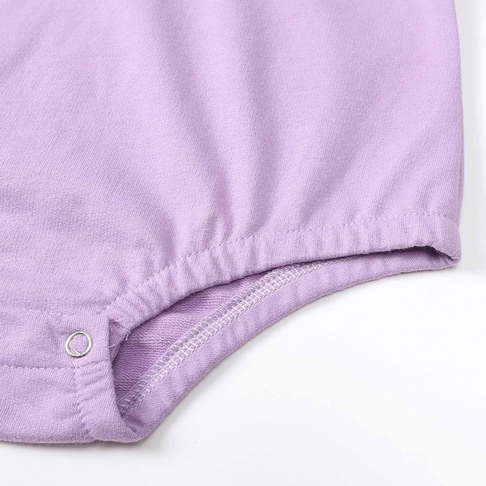 UAMVSH Oversized Baby Sweatshirt Clothes Lightweight Long Sleeve Plain Jumpsuits Boys Girls Onesie Bodysuit Unisex Infant Fall Rompers(6-9 Months,Purple 1)