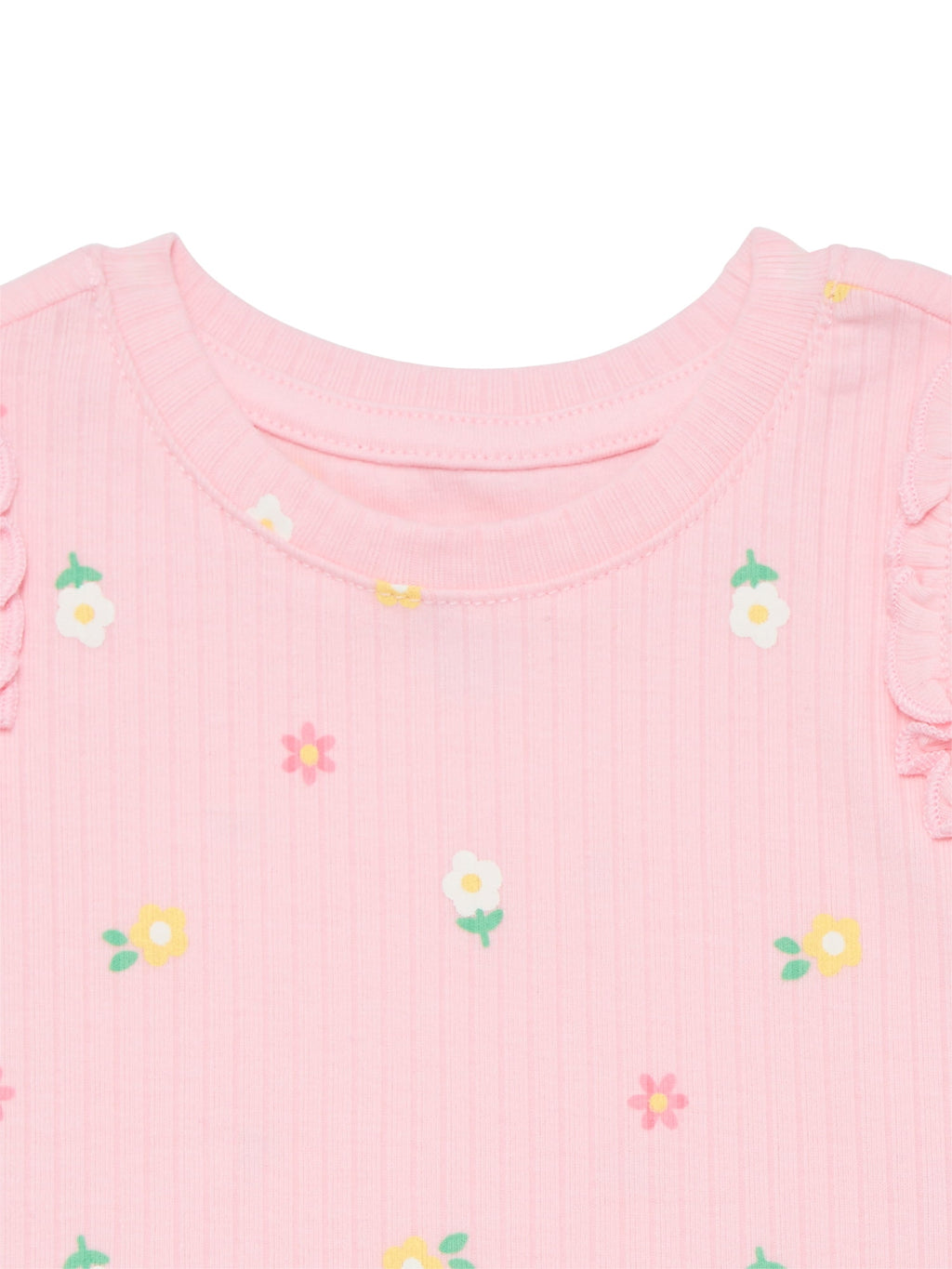 Wonder Nation Baby Girls Tee with Flutter Sleeves, Sizes 0-24 Months