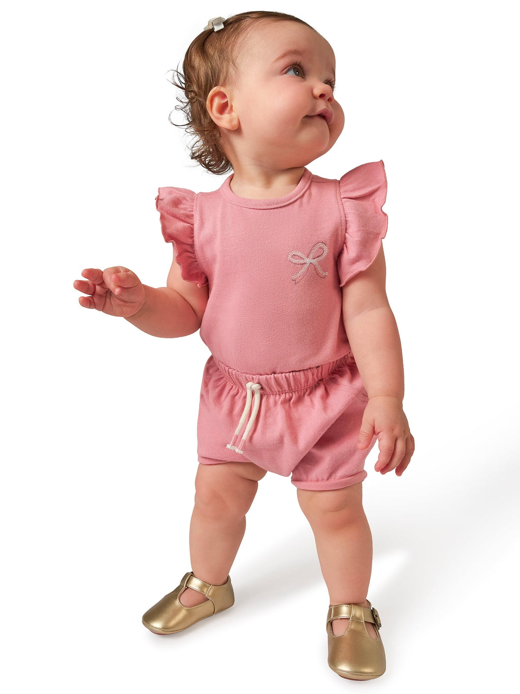 Modern Moments by Gerber Baby Girl Harem Bubble Organic Shorts with Drawstring, Sizes 0/3 Months - 24 Months