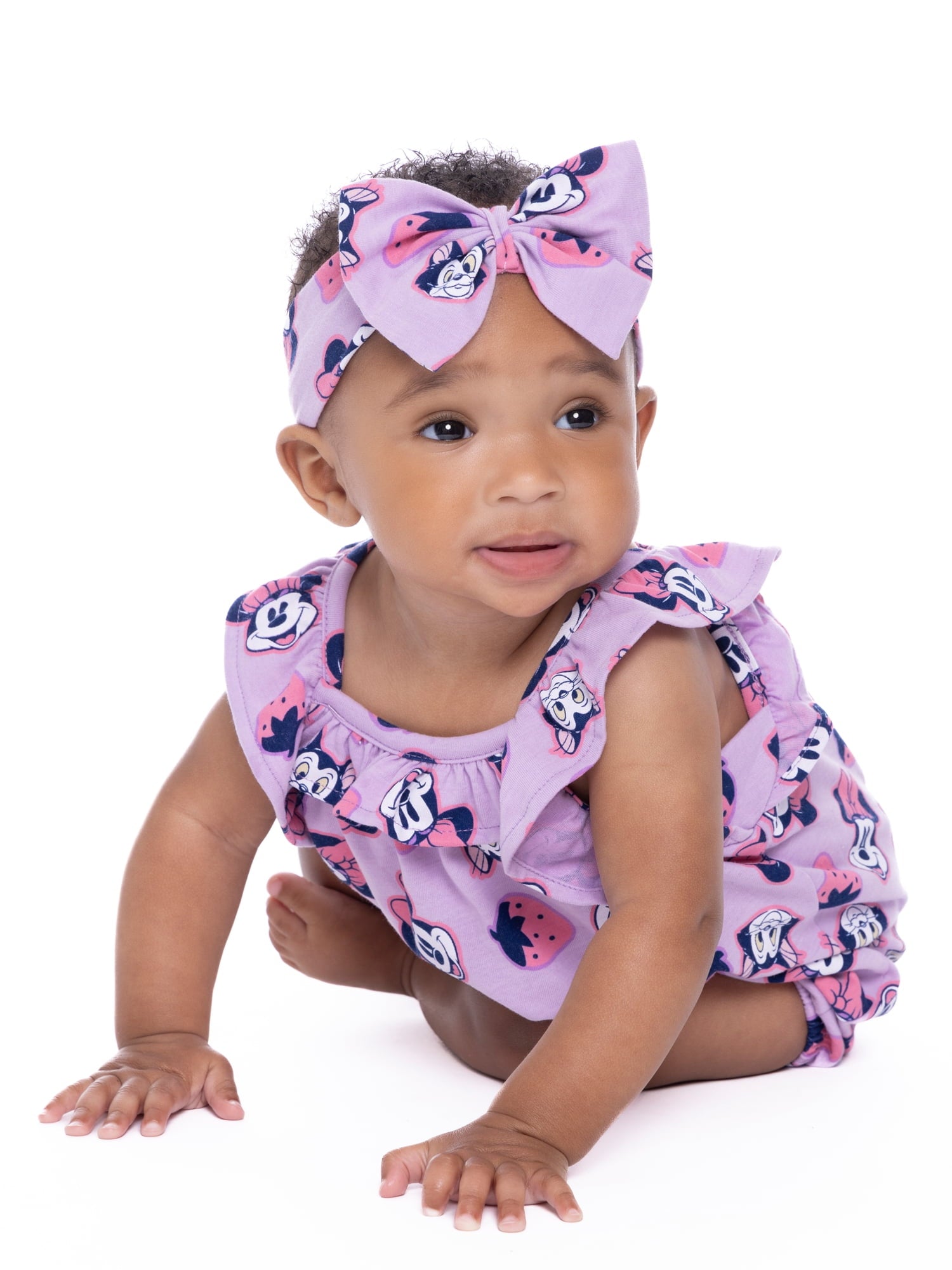 Minnie Mouse Baby Girls Romper Set, 2-Pack, Sizes 0-24 Months