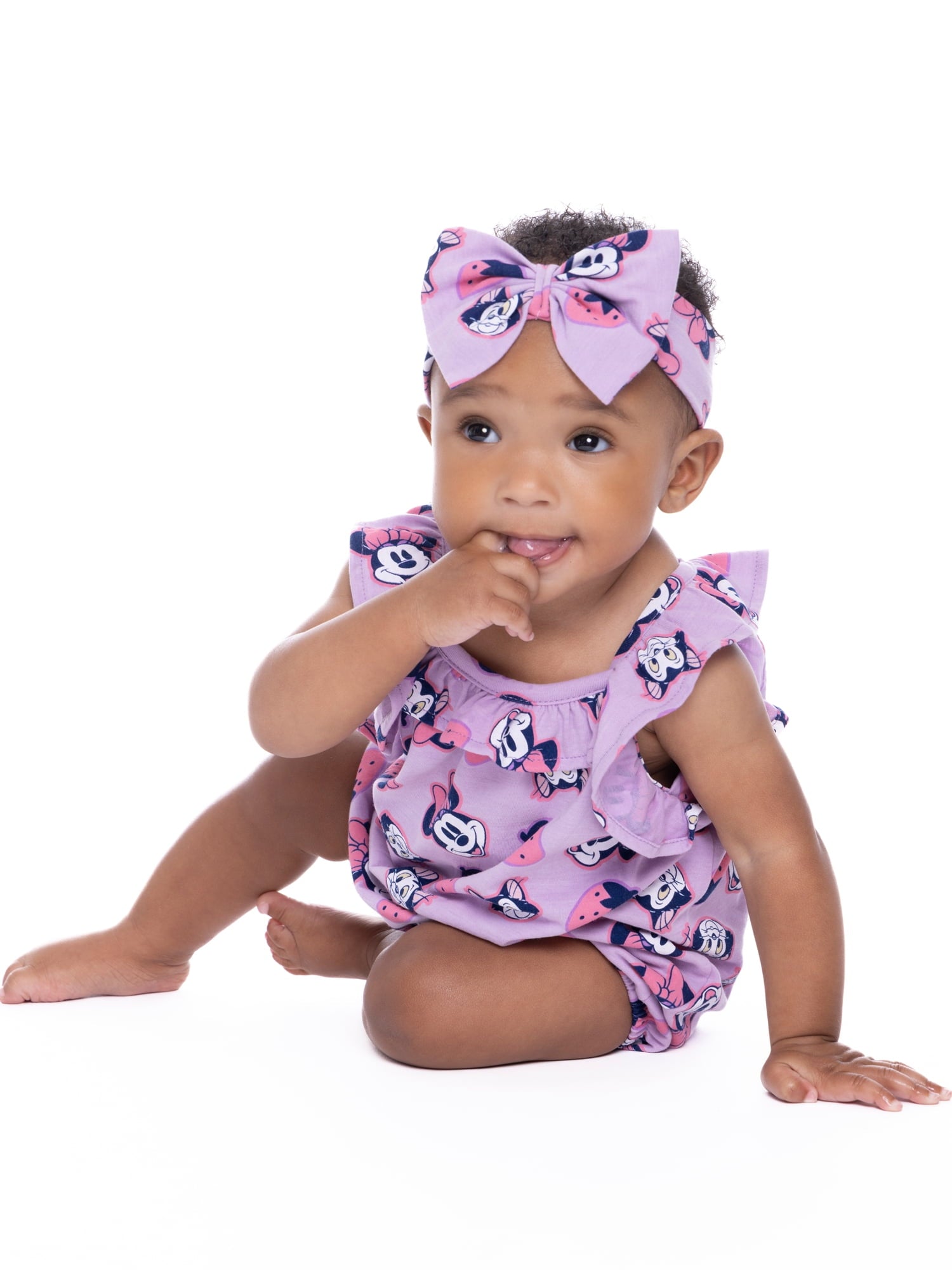 Minnie Mouse Baby Girls Romper Set, 2-Pack, Sizes 0-24 Months