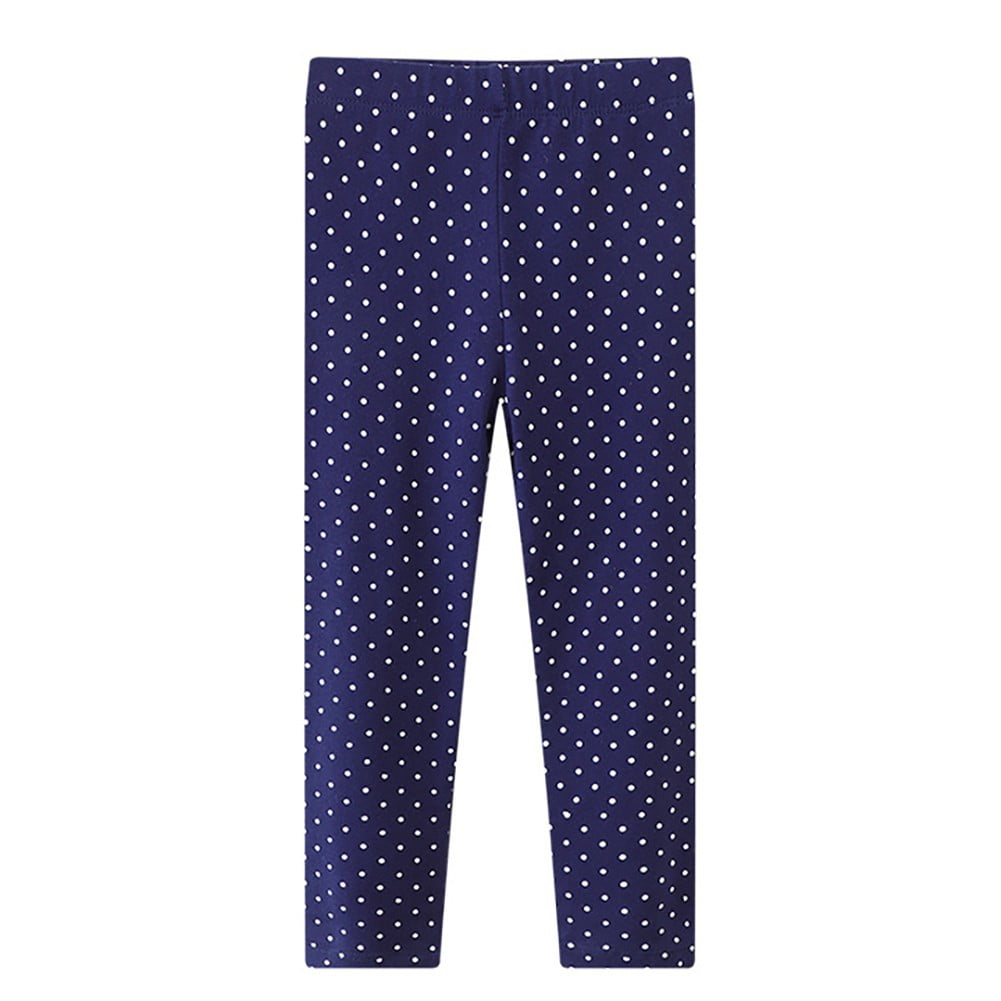Toddler Girl Leggings Kids Polka Dot Thin Pants Little Girls Footless Full Length Stretchy Basic Trousers 2-7 Years