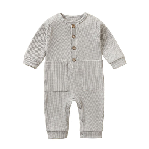 BLVB Newborn Unisex Baby Boy Girl Long Sleeve Button Romper One-Piece Jumpsuit Infant Baby Fall Winter Clothes
