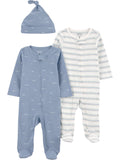 Carter's Child of Mine Baby Boy Sleep 'N Play Set, 3-Piece, Sizes Preemie-6/9 Months