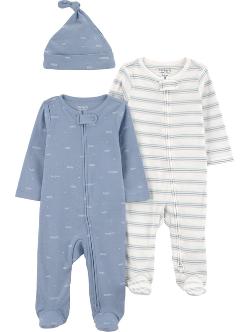 Carter's Child of Mine Baby Boy Sleep 'N Play Set, 3-Piece, Sizes Preemie-6/9 Months