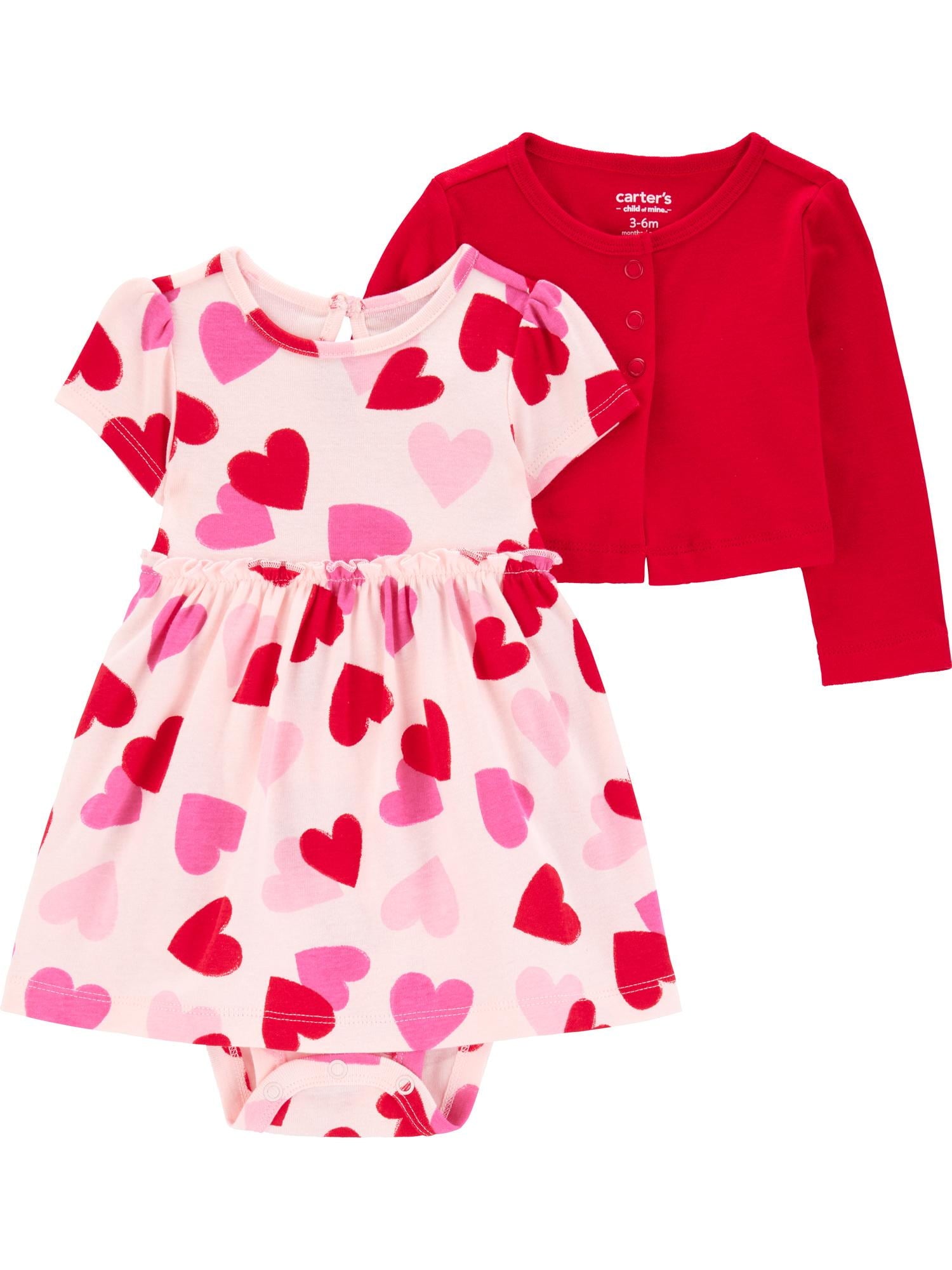 Carter's Child of Mine Baby Girl Valentine's Dress Set, 2-Piece, Sizes Newborn-24 Months