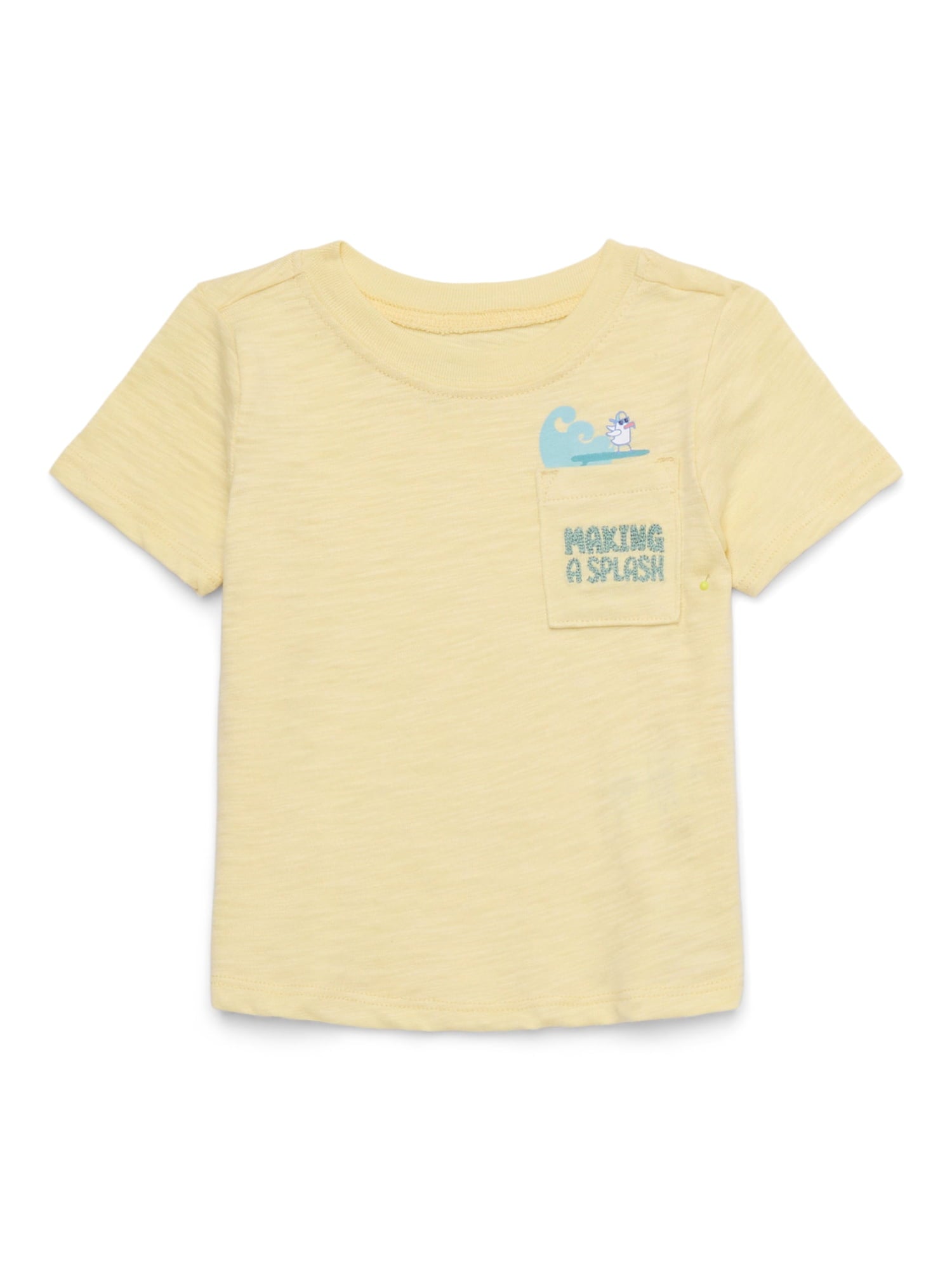 Garanimals Baby Boy Short Sleeve Brushed Jersey T-Shirt with Pocket, Sizes 0-24 Months