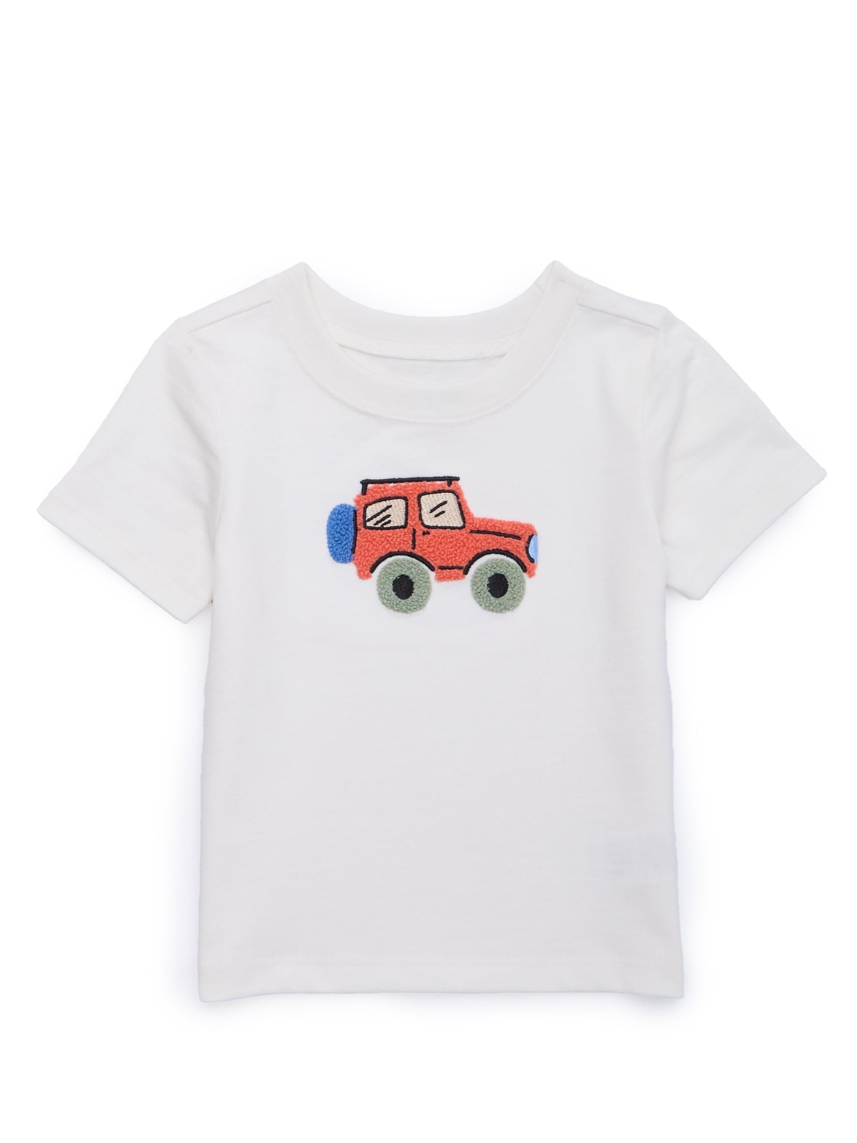 Garanimals Baby Boy Short Sleeve Brushed Jersey T-Shirt with Pocket, Sizes 0-24 Months