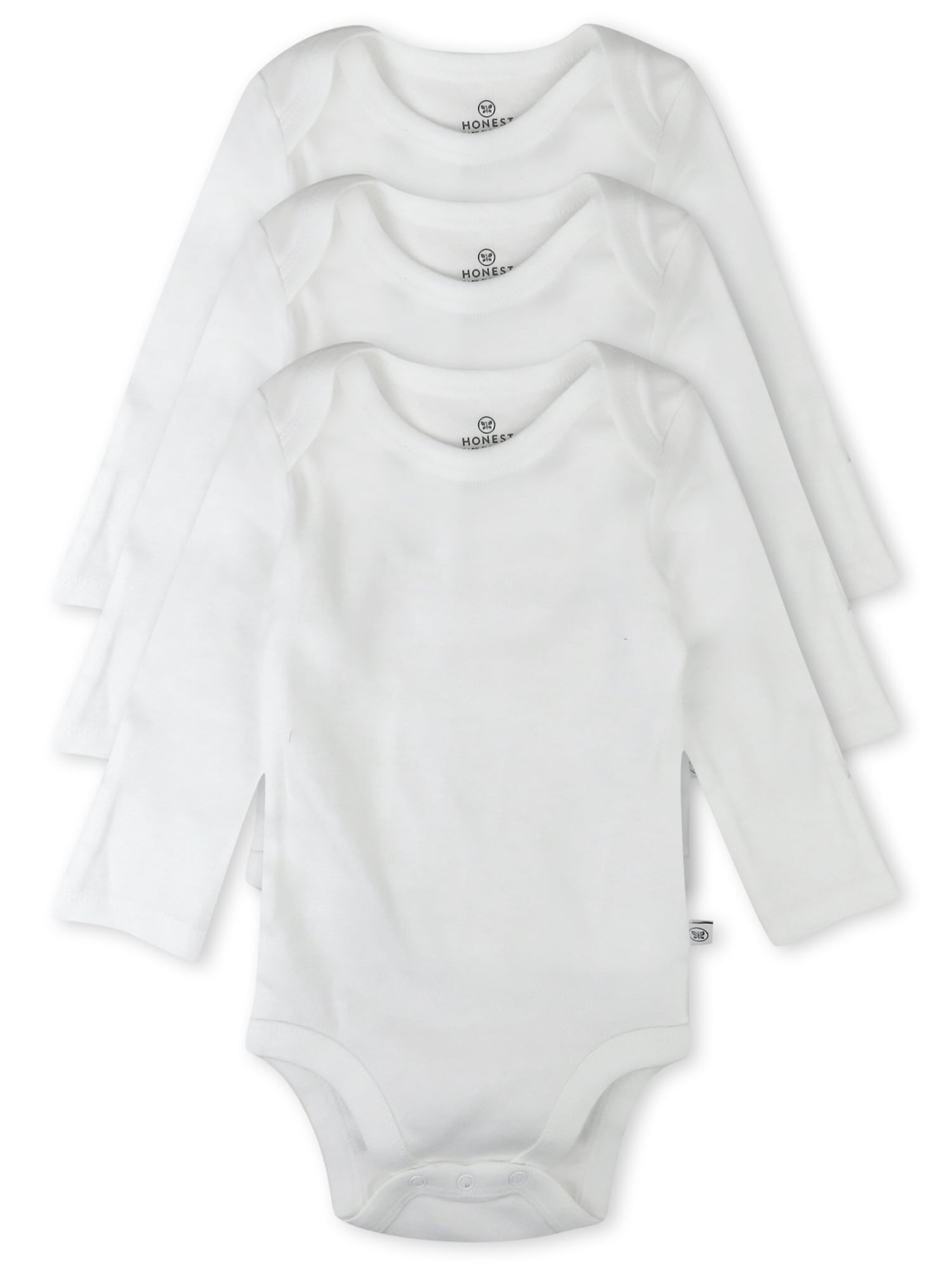 Honest Baby Clothing Baby Boy or Girl Gender Neutral Organic Cotton Long Sleeve Bodysuits, 3 Pack (Preemie-24 Months)