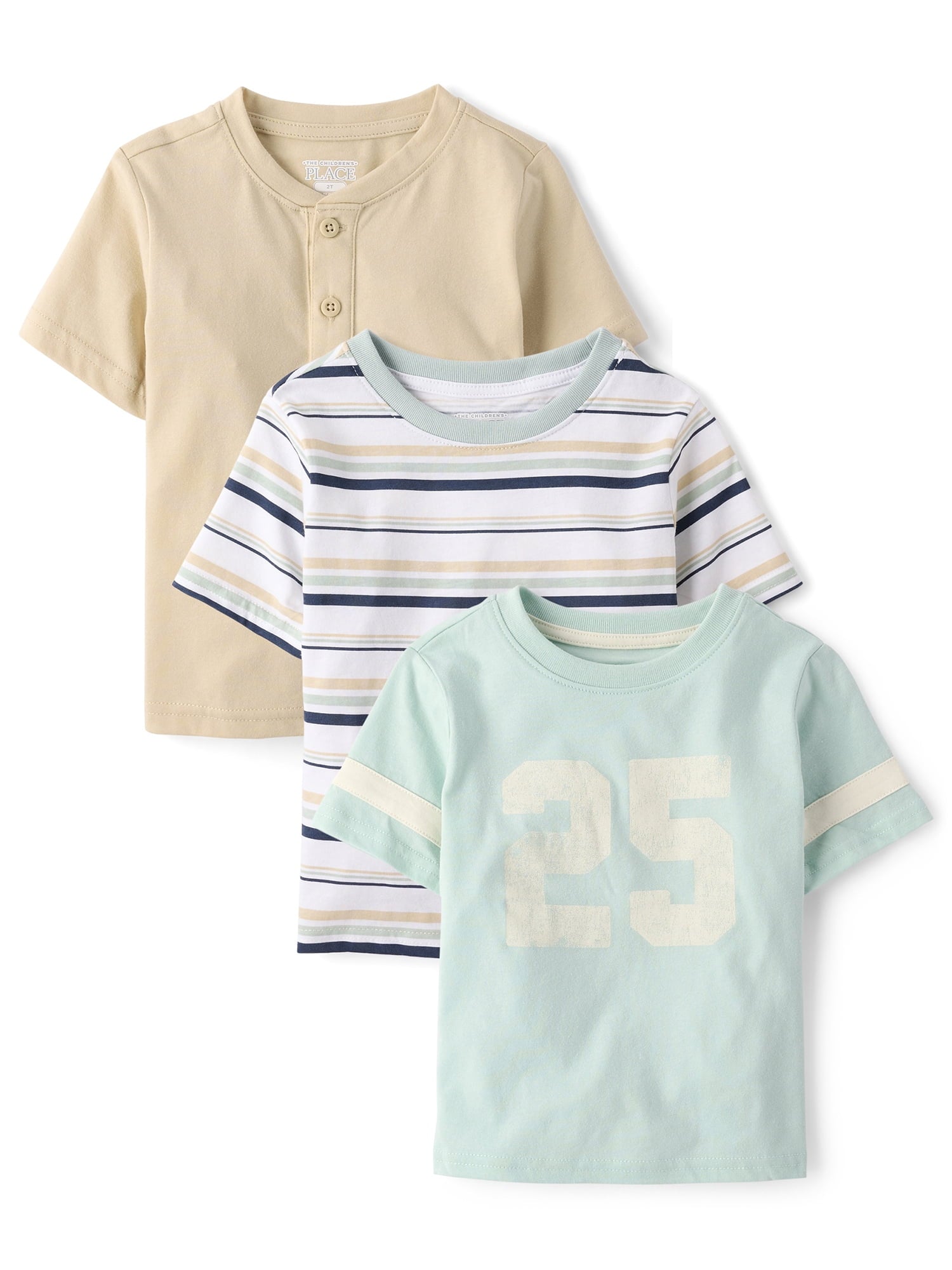 The Children's Place Baby & Toddler Boys Short Sleeve Sports Tee, 3-Pack, Sizes 6M-5T