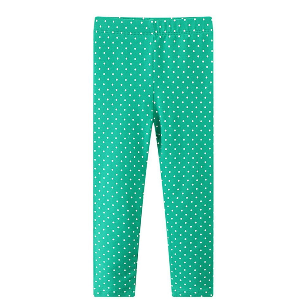Toddler Girl Leggings Kids Polka Dot Thin Pants Little Girls Footless Full Length Stretchy Basic Trousers 2-7 Years