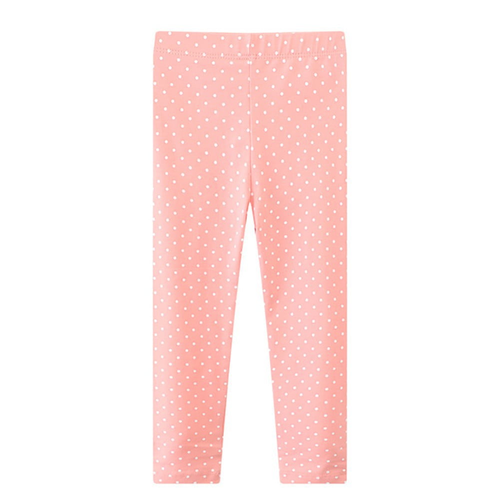 Toddler Girl Leggings Kids Polka Dot Thin Pants Little Girls Footless Full Length Stretchy Basic Trousers 2-7 Years