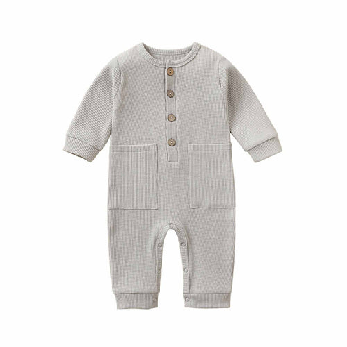 BLVB Newborn Unisex Baby Boy Girl Long Sleeve Button Romper One-Piece Jumpsuit Infant Baby Fall Winter Clothes