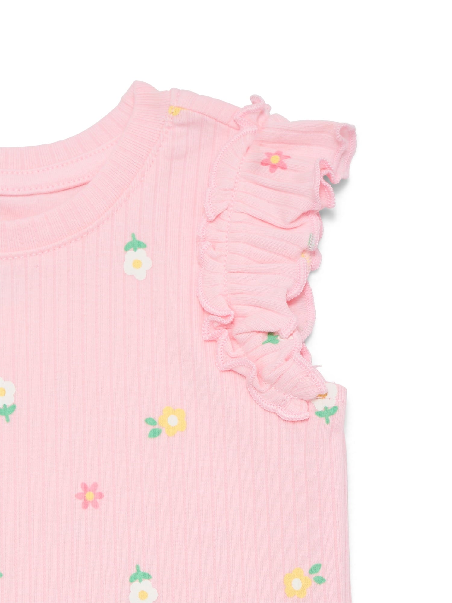 Wonder Nation Baby Girls Tee with Flutter Sleeves, Sizes 0-24 Months