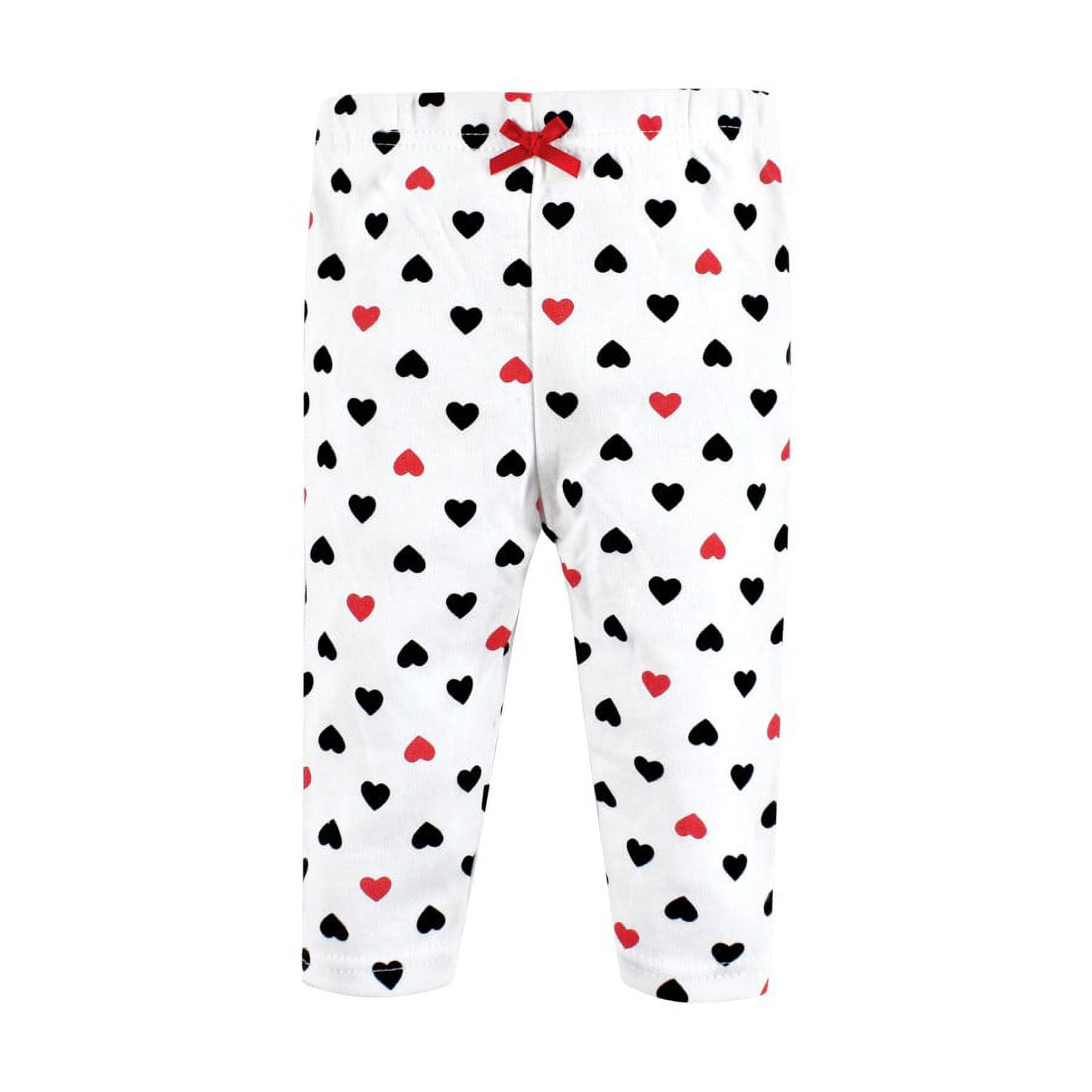 Hudson Baby Infant Girl Cotton Bodysuit and Pant Set, Girl Daddy Red Black, Preemie