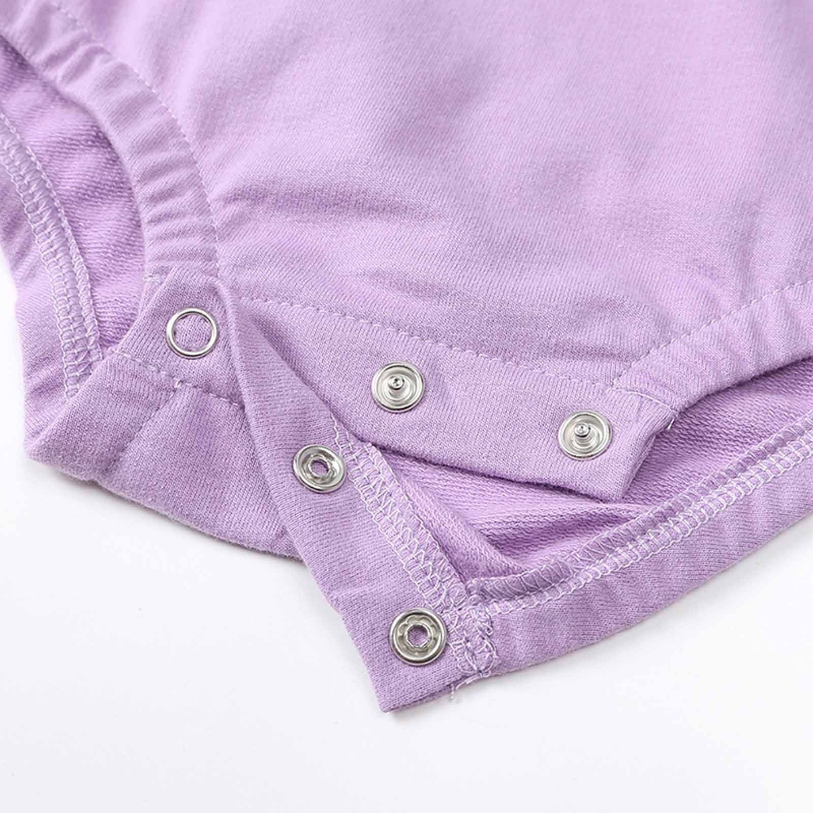 UAMVSH Oversized Baby Sweatshirt Clothes Lightweight Long Sleeve Plain Jumpsuits Boys Girls Onesie Bodysuit Unisex Infant Fall Rompers(6-9 Months,Purple 1)