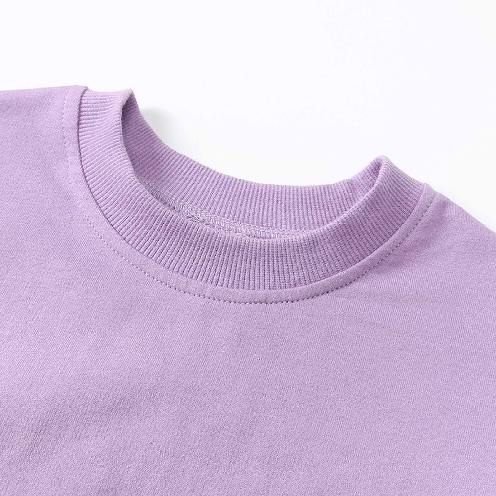 UAMVSH Oversized Baby Sweatshirt Clothes Lightweight Long Sleeve Plain Jumpsuits Boys Girls Onesie Bodysuit Unisex Infant Fall Rompers(6-9 Months,Purple 1)