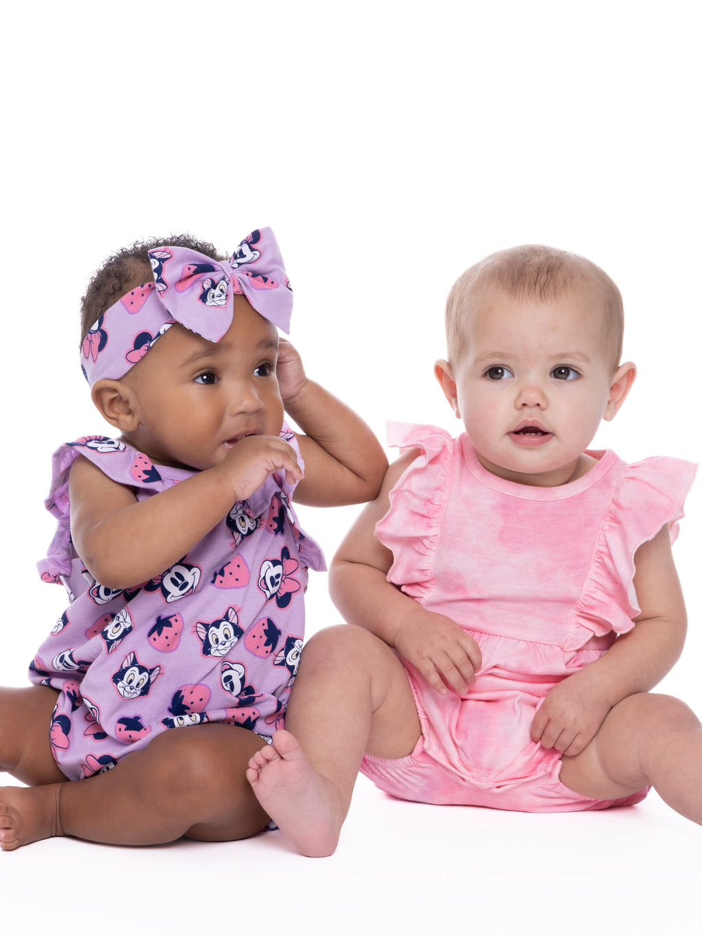 Minnie Mouse Baby Girls Romper Set, 2-Pack, Sizes 0-24 Months