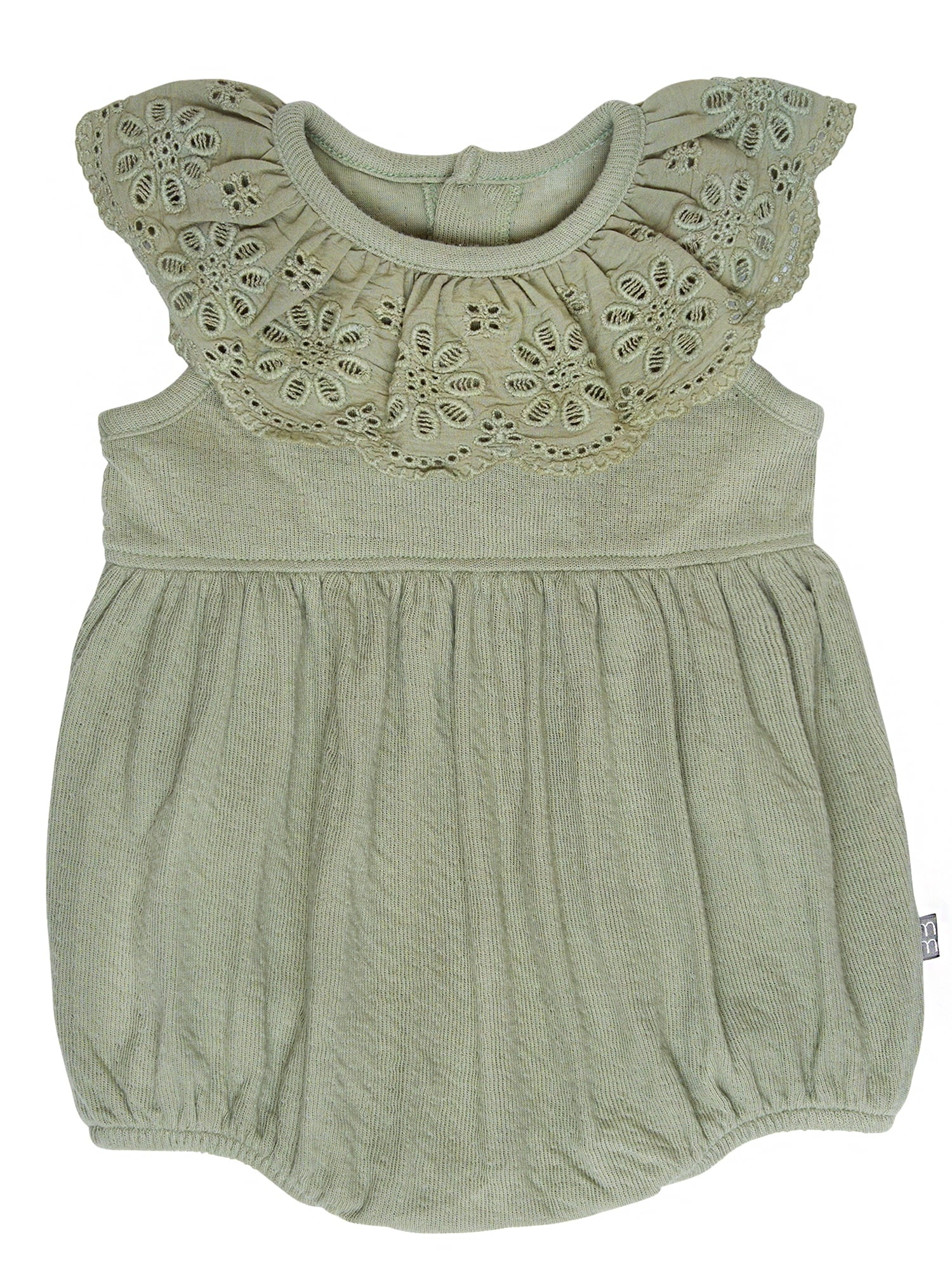 Modern Moments by Gerber Baby Girl Cotton Ruffle Novelty Lace Bubble Romper, Sizes 0/3 Months - 24 Months